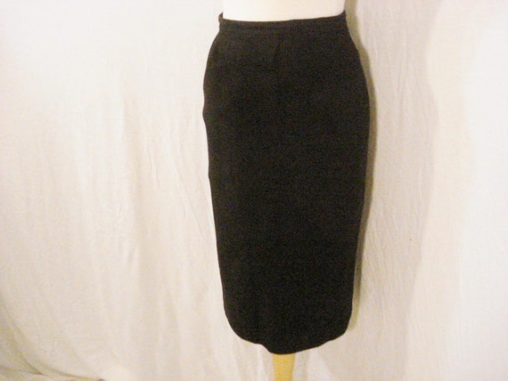 Black Lamb Suede Leather Skirt Marc Laurent Paris… - image 1