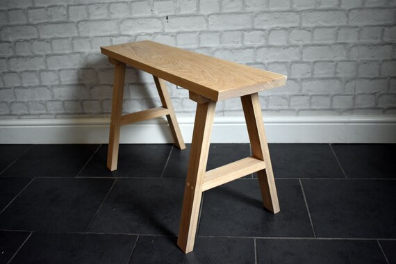Small Oak Bench Wooden Bench Hallway Bench Seating Oak Etsy