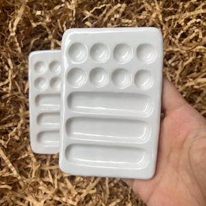 Mini Ceramic Watercolor Palette: Handmade Porcelain Paint Palette