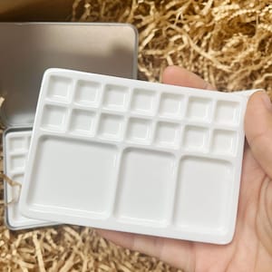 手作りセラミックペイントパレット、水彩パレット、磁器パレット、旅行用ミニサイズ、タイプ E