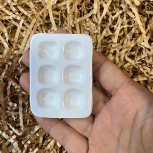 Può includere: Paletta per pittura in ceramica bianca con sei pozzetti rotondi. La palette è piccola e compatta, ideale per mescolare piccole quantità di vernice.