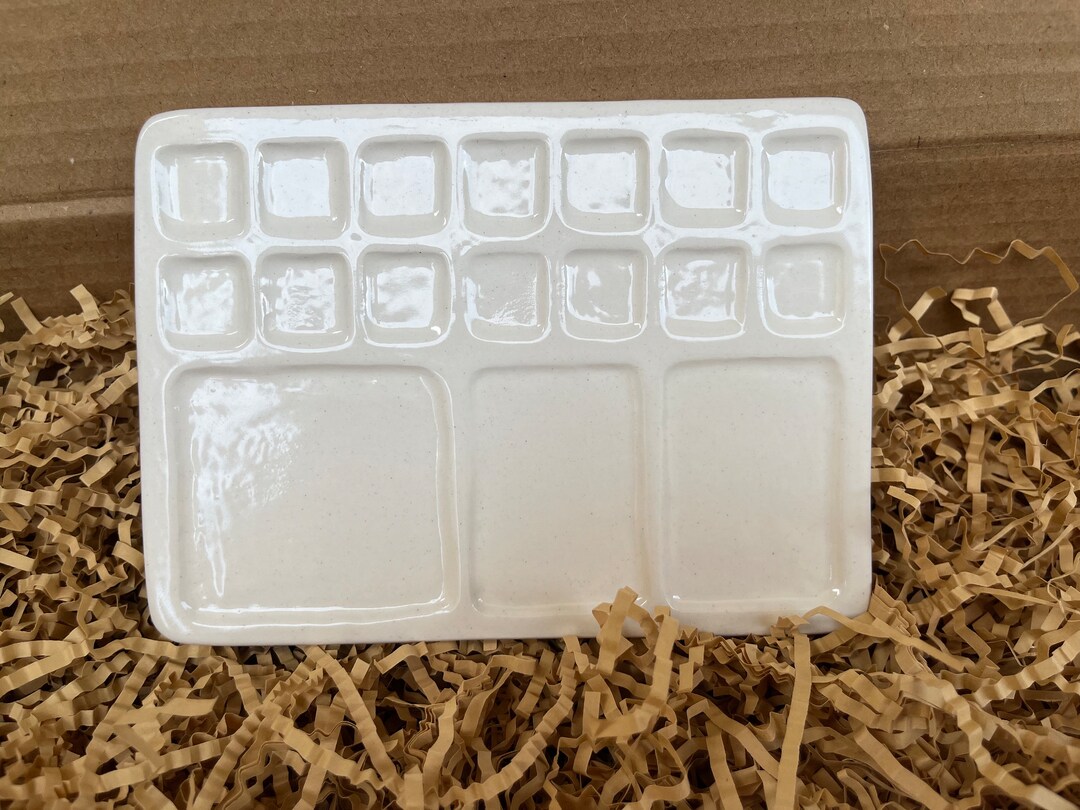 Handmade Ceramic Paint Palette, Watercolor Palette, Porcelain Palette