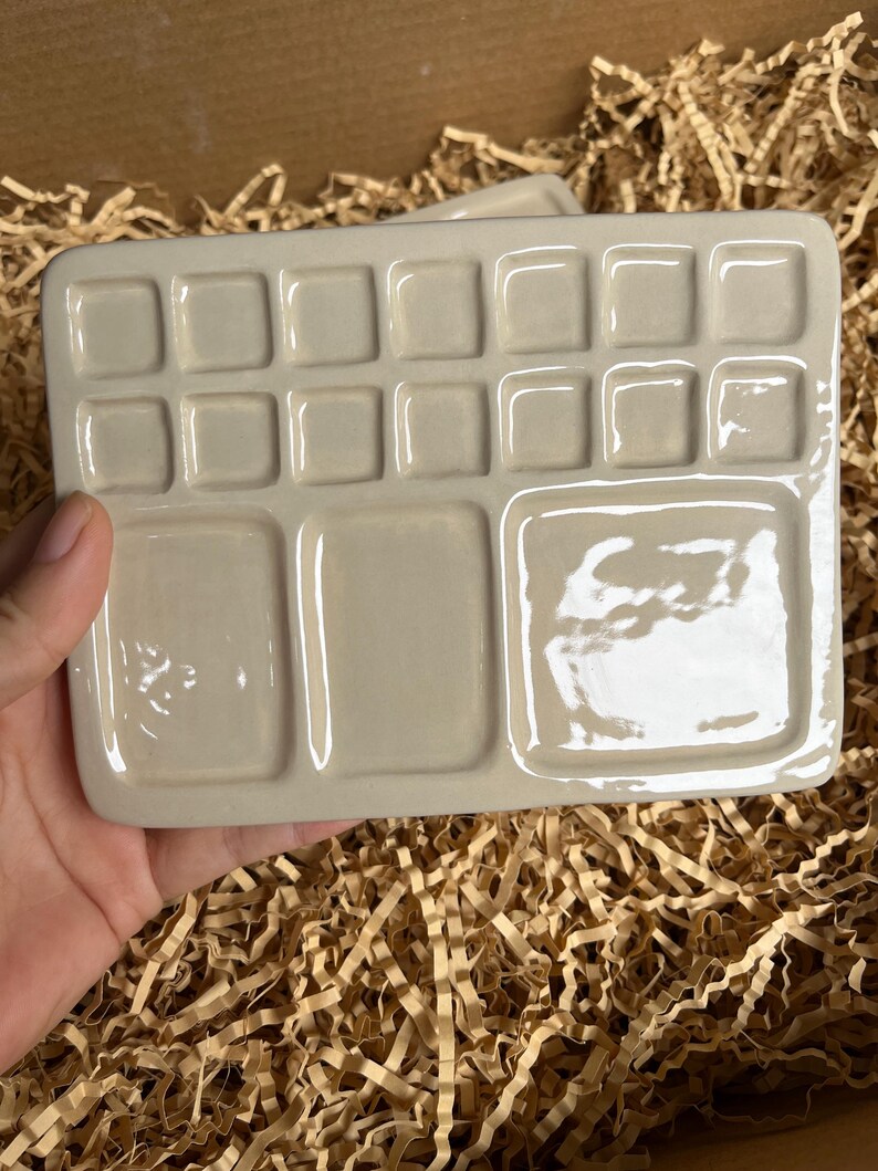 Handmade Ceramic Paint Palette, Watercolor Palette, Porcelain Palette