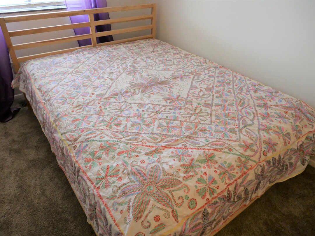 Nokshi Kantha Traditional Bangladeshi Handmade Blanket Etsy
