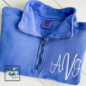 Monogram quarter-zip pullover sweatshirt • Comfort Colors Quarter Zip • Monogrammed Pullover • Christmas for her