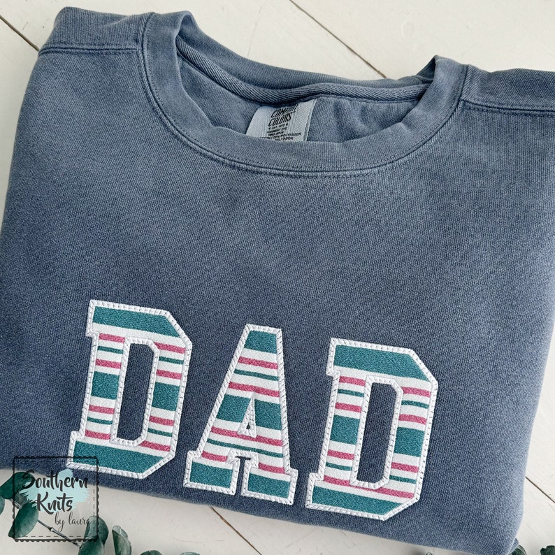 DAD KEEPSAKE SWEATSHIRT Papa Comfort Colors Baby Pajamas / Onesie Dada Pop Athletic Block Crewneck Hoodie image 3