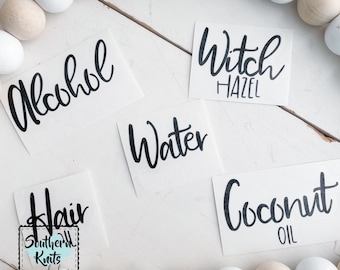 MINI LABELS for HOUSEHOLD Organization • Laundry Room Decor • Stain Remover • Coconut Oil • Alcohol • Witch Hazel