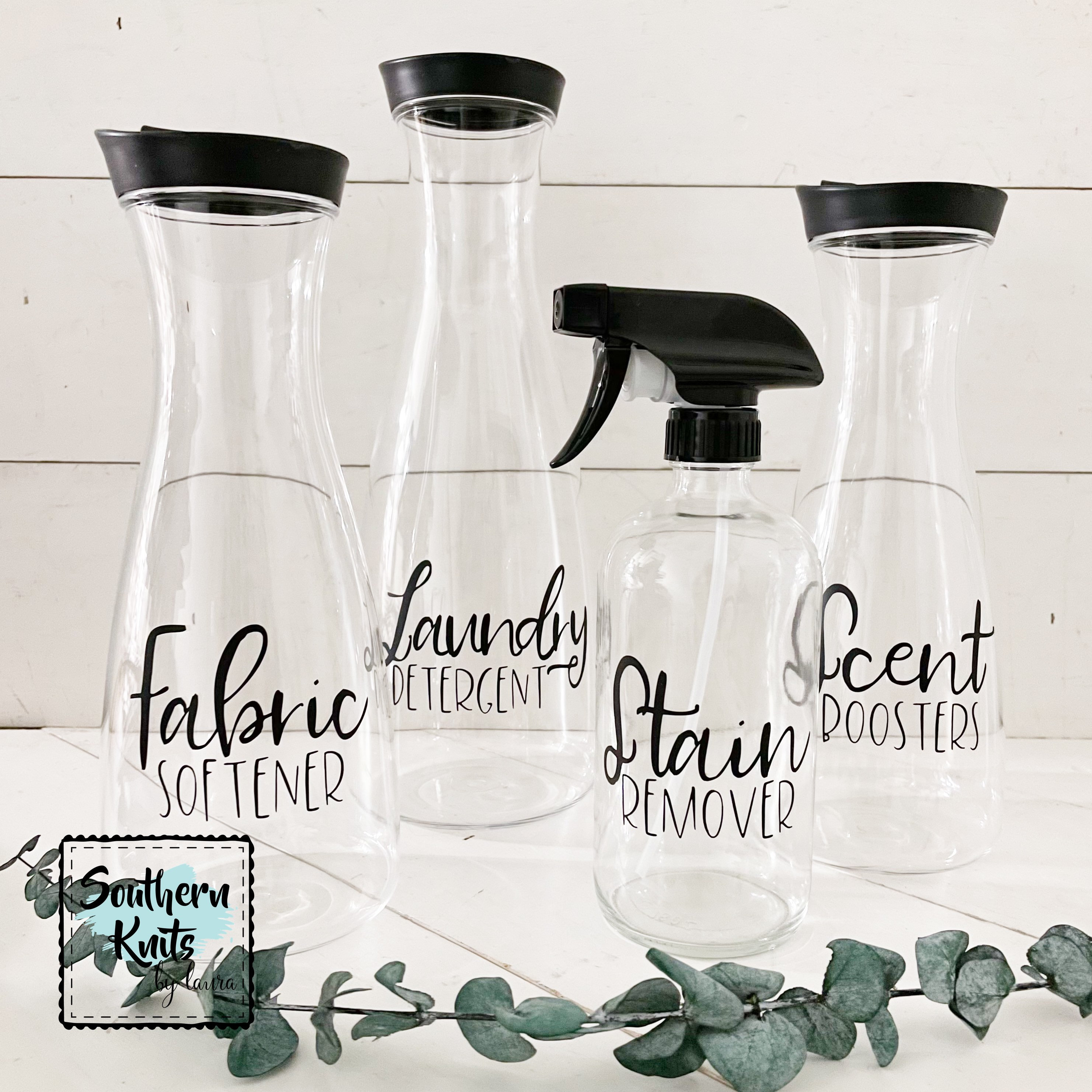 Etched Glass Laundry Detergent Container - DIY Inspired
