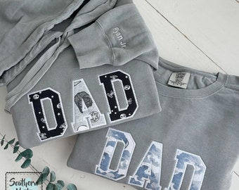 DAD KEEPSAKE SWEATSHIRT • Papa •  Comfort Colors • Baby Pajamas / Onesie • Dada • Pop • Athletic Block • Crewneck • Hoodie