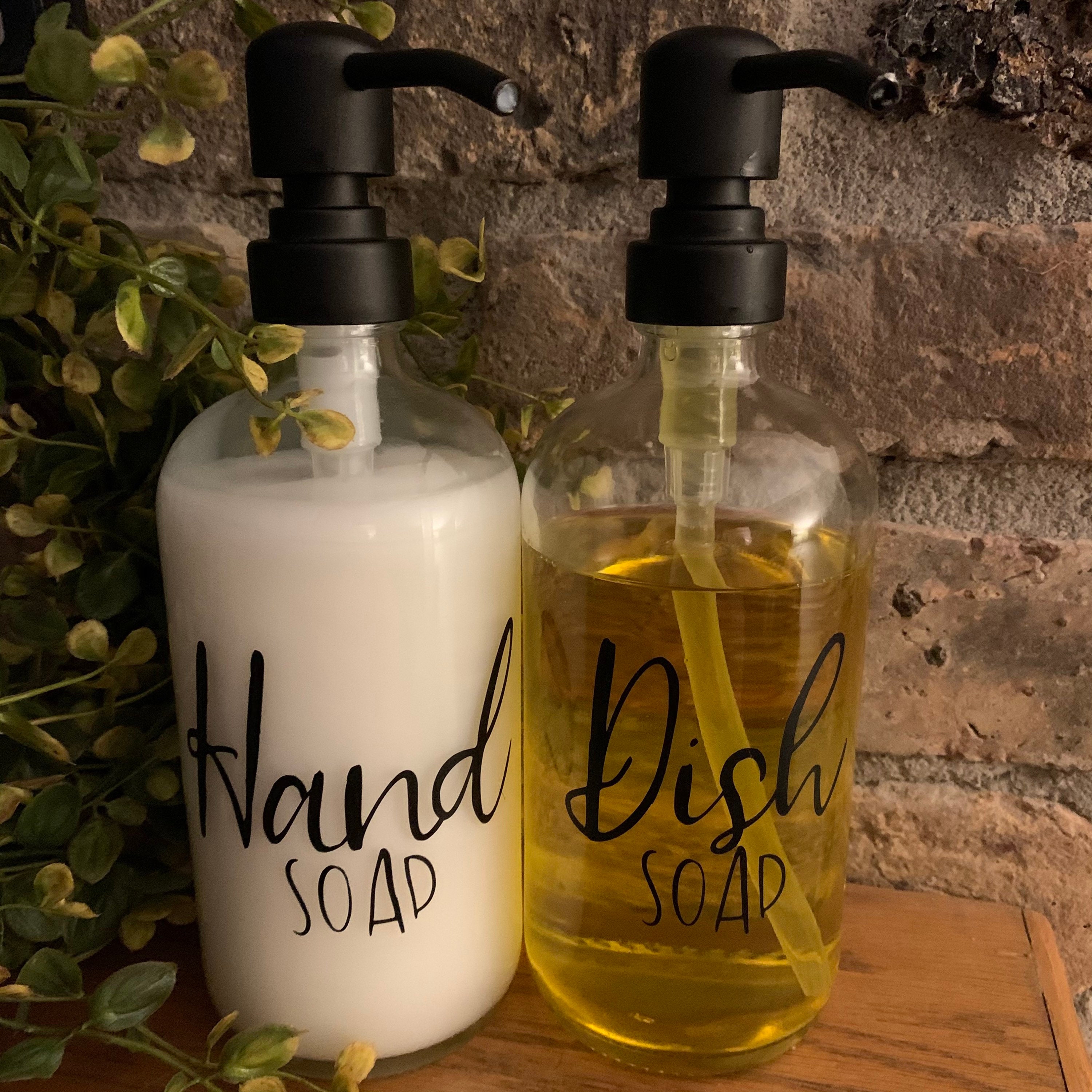 KITCHEN BOTTLES Bathroom Decor Hand Soap Bottle Dish Etsy