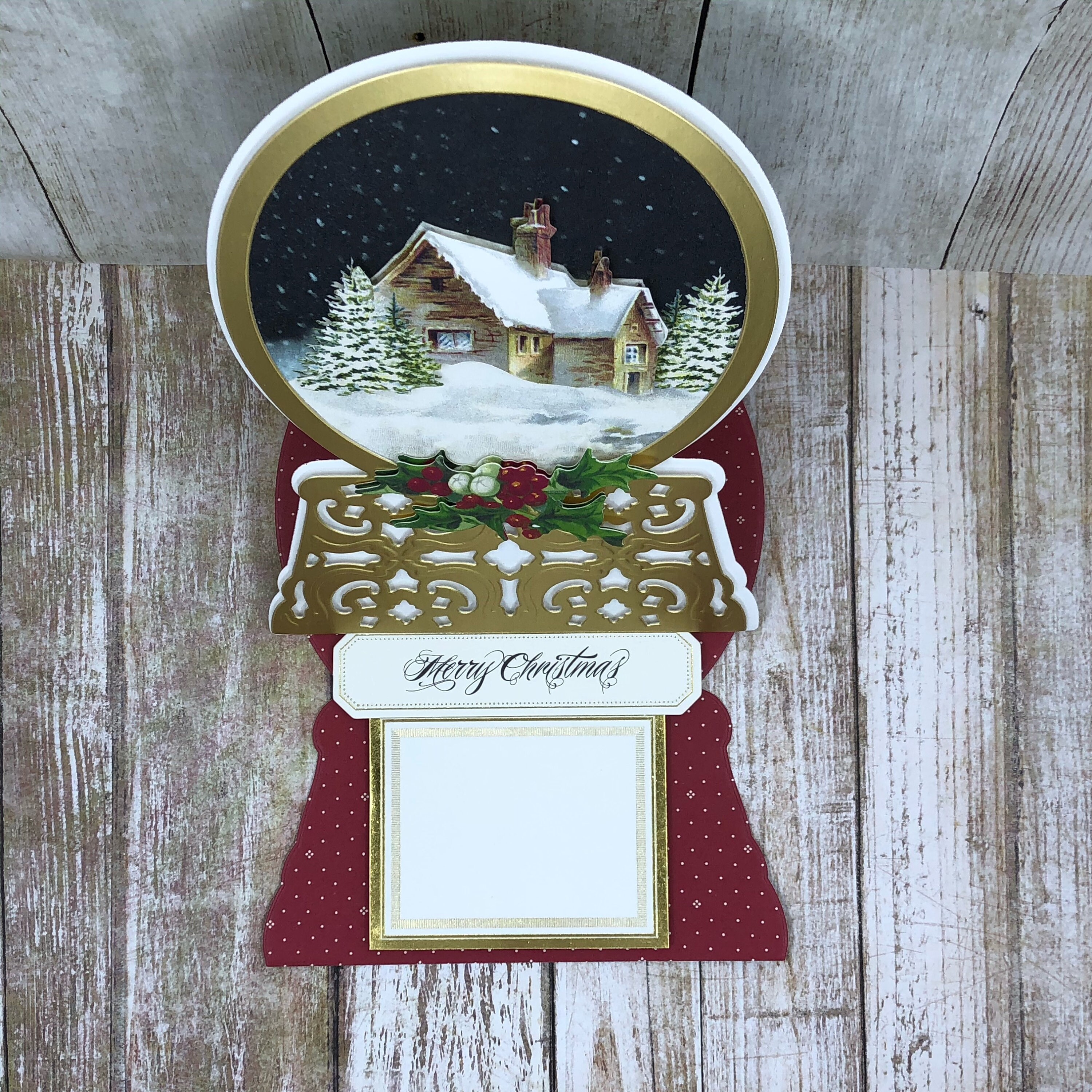 Christmas Snow Globe Easel Card Popup Card Handmade Etsy