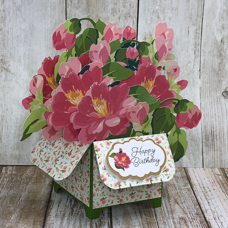 Birthday Card Thinking of you Card Floral Popup Card Etsy