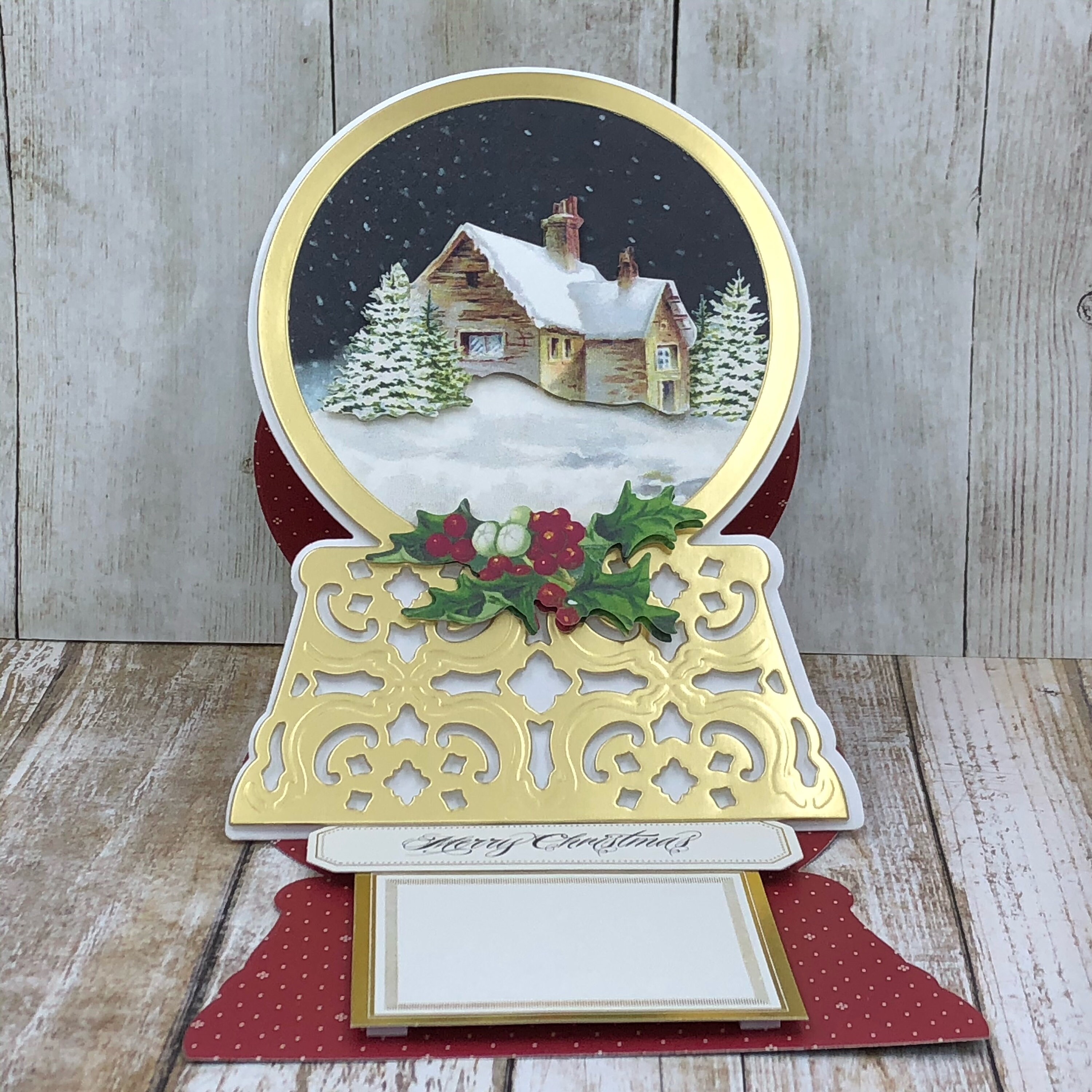 Christmas Snow Globe Easel Card Popup Card Handmade Etsy