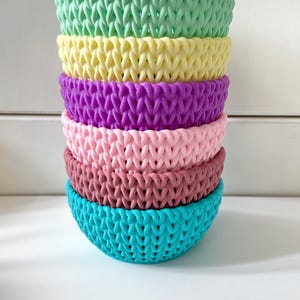 Cuenco de punto con impresión 3D, bonito cuenco para guardar hilo, accesorio para fotos