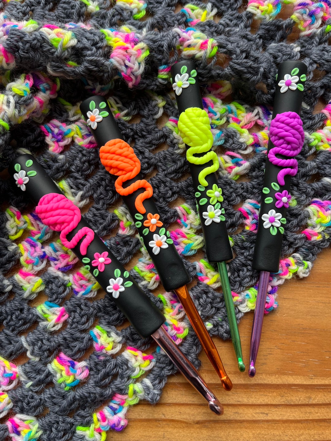 Neon Yarn Ball Crochet Hook, Crochet Hook Gifts, Fancy Crochet Needles Etsy