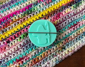 3D Printed Magnetic Needle Minder, Mint Green Embossed Sewing Magnet, Stitching Magnets