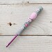 Grey yarn ball crochet hook, polymer clay crochet hooks, yarn lover, gift for her 