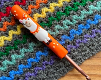 Rainbow Llama Crochet Hook, Polymer Clay Crochet Hooks, Yarn Lover, Gift  for Her, Choose Your Colour 