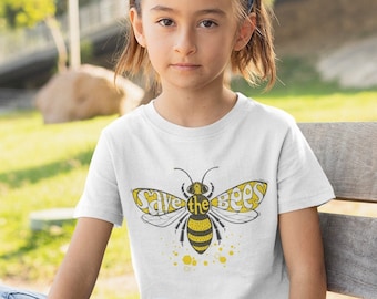 Save The Bees Toddler/Youth T-Shirt | Vegan Toddler Shirt, Vegan Toddler, Vegan Kid, Eco Toddler Shirt, Save The Earth