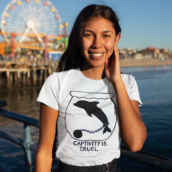 Captivity Is Cruel Shirt | Vegan Shirt, Animal Rights Shirt, Anti-Cap Shirt, Blackfish Shirt, Dolphin Shirt, Animal Activist, Anti-Captivity