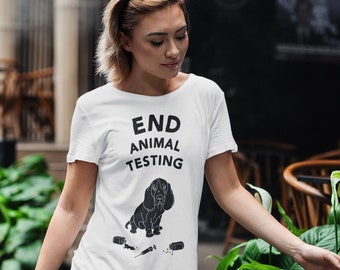 End Animal Testing Shirt | Vegan Shirt, Animal Rights, Against Animal Testing, Beagles, Anti-Vivisection, Houndberry, No Animal Testing Tee