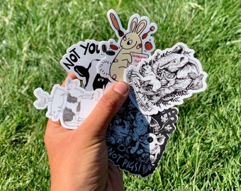 VEGAN STICKER PACK | 10 Animal Rights Stickers 100% Weatherproof | Friends not food, Eat figs not pigs, Plant Based, Vegan Stickers