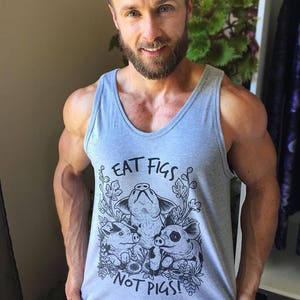 Eat Figs Not Pigs Tank Top, Eco-friendly & Ethically Made | Veganistisch, veganistisch shirt, Vegan Tank Top, Vegan Fitness, Animal Rights