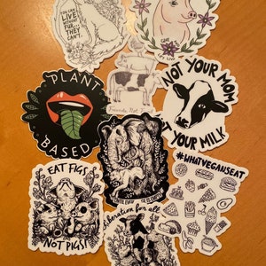VEGAN STICKER PACK | 10 Animal Rights Stickers 100% Weatherproof ...