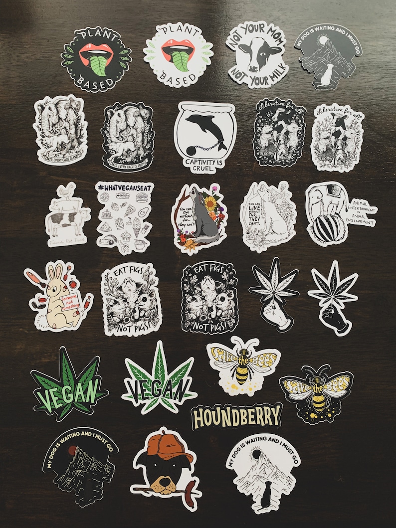 VEGAN STICKER PACK | 10 Animal Rights Stickers 100% Weatherproof ...