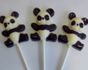 Panda Bear Lollipops (12) Party Like A Panda/Pandamanium/Panda Theme Parties/Panda Lovers/Panda Collectors/First Birthday/Zoo Parties