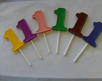 12 Number Lollipops-Your Choice of Number And Color-Perfect For Birthday Parties!