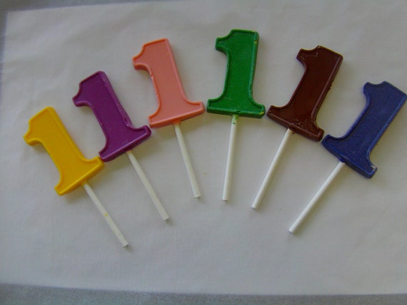 12 Number Lollipops-Your Choice of Number And Color-Perfect For Birthday Parties! Il_570xn