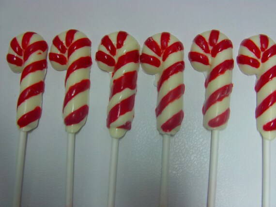 Candy Candy Lollipops-Christmas/Holliday Parties/Stocking Stuffers/Secret Santa/Vanilla or Mint Flavored (12) Il_570xn