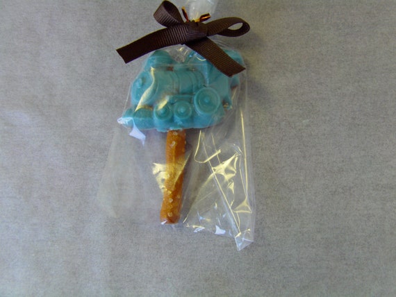 12 Vintage Train Pretzel Pops or Lollipops In Your Choice of Color-Perfect For Vintage Train Parties or Showers Il_570xn