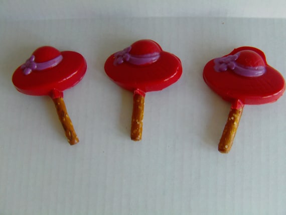 6 Red Hat Society Pretzel Pop Candies-Perfect for Valentine's Day, Meetings and Get Togethers! Il_570xn