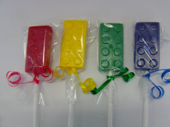 Building Blocks Lollipops (12) -Perfect As Birthday Party Favors Club Favors or Club Treats! Personalize in Any Color! Il_570xn