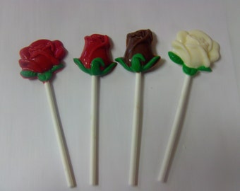 Rose Candy Lollipops (6)Princess and Tea Parties/ Valentine's Day/Mother's Day, Dance Recitals, Wedding Favors