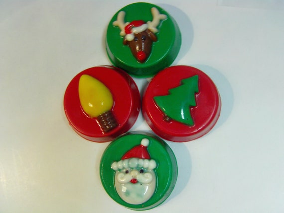 Christmas Candy Covered Oreos-Santa/Reindeer/Light Bulb/Tree-Stocking Stuffer/Gifts/Candy Buffet/Holiday Parties (12) Il_570xn