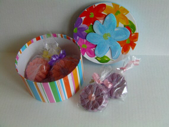 Gift Box of 1/2 Dozen Candy Covered Creme Cookies Packed in a Beautiful Flower Keepsake Box! Il_570xn