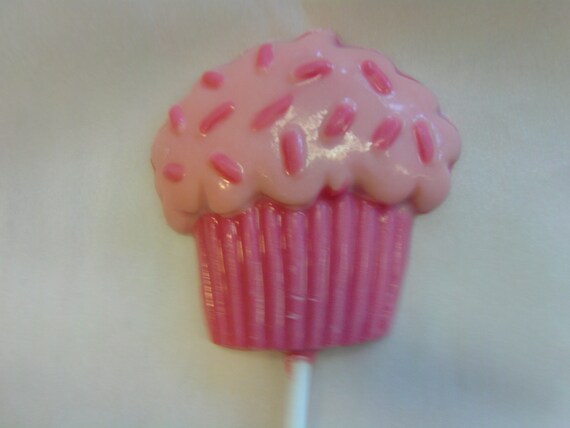 12 Cupcake Lollipops In Pink Tones-Perfect for Hello Kitty Inspired/My Little Pony Inspired/Princess Parties/Kawaii/Barbie/Weddings Il_570xn