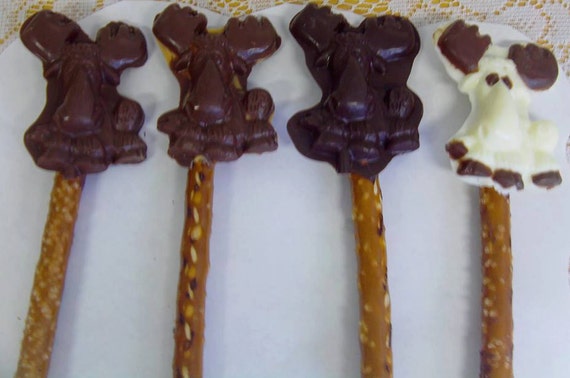 4 Moose Pretzel Pops-Available in Various Flavors & Colors-Perfect Gift For Moose Lovers/Hunters! Il_570xn