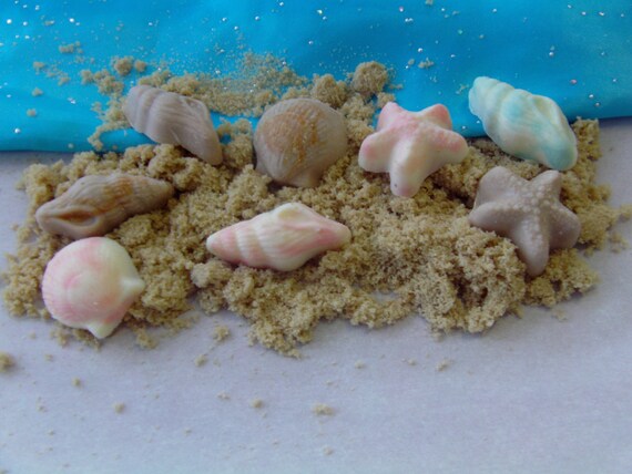 36 Lifelike Seashell Candies in "SAND"-Perfect for Nautical/Beach Theme Baby Showers/Weddings/Parties/Ahoy It's A Boy/Under The Sea/Pirate Il_570xn