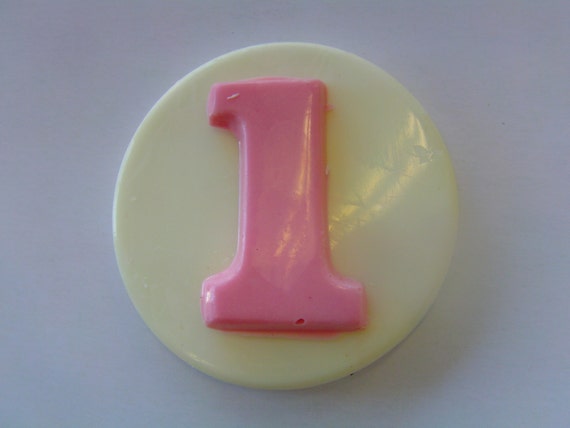 12 First Birthday Girl or Boy Candy Medallions-Delicious Large Vanilla Candy with Number 1 Candy in Your Choice of Color! Il_570xn