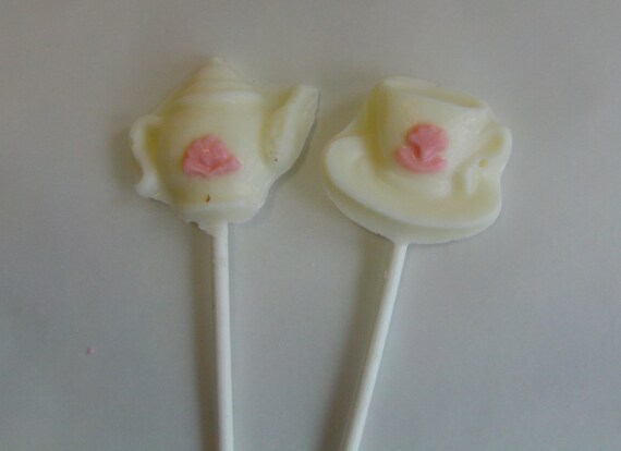 Tiny Teapot and Teacup (12) Lollipops-Delicous Favors for Parties/Showers/ 1st Birthday/Tea Party Theme/Alice In Wonderland Parties/ Il_570xn