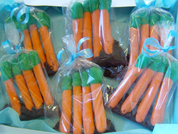 Peter Rabbit Birthday or Baby Shower Candy Covered Pretzel Carrots/ Favor/Easter Treat/First Birthday/Beatrix Potter(6 Bags With 4 In Each) Il_570xn