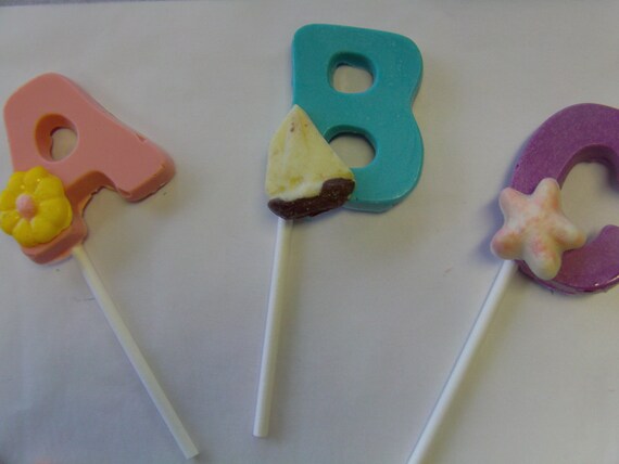6 Personalized Letter Candy Lollipops-Available in Letters A-Z/Perfect as Favors for Birthday Parties/Candy Buffets/Cake Toppers Il_570xn