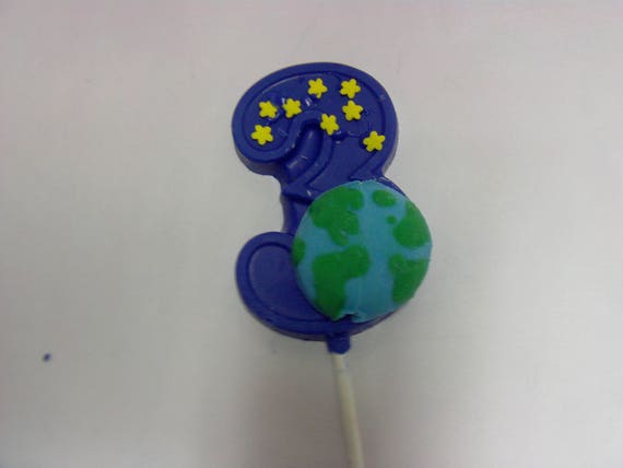 Outer Space Theme Number Lollipop(12)-Space/Planet/Earth/Stars Theme Party/Cake Topper/Favor Il_570xn