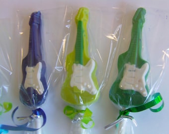 12 Electric Guitar Lollipops! Perfect For Rock and Roll Party Favors, Musical Events, School Bands, Showers, Musicians