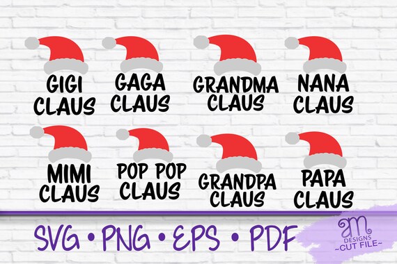 Download Grandparent Svg Bundle Grandpa Svg Grandma Svg Santa Hats Etsy