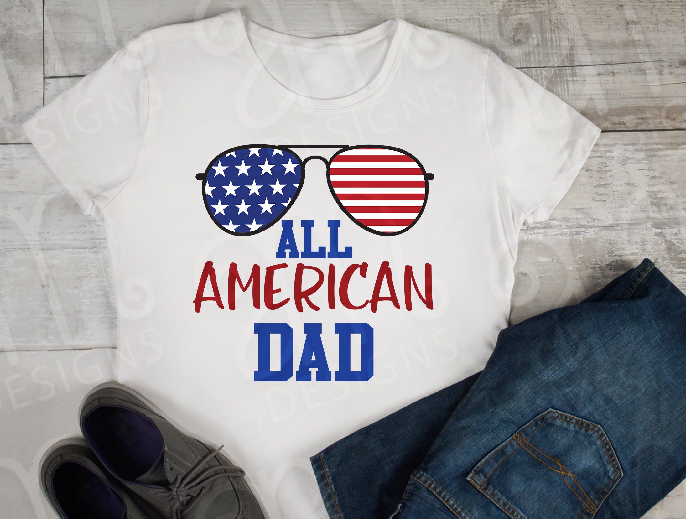 Download Fourth Of July Svg American Dad Svg All American Dad Etsy